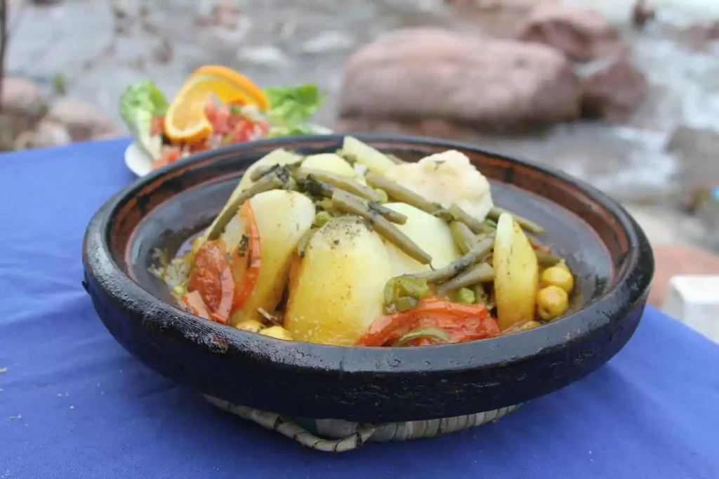 traditional tagine with vegetables is one of famous moroccan dishes
