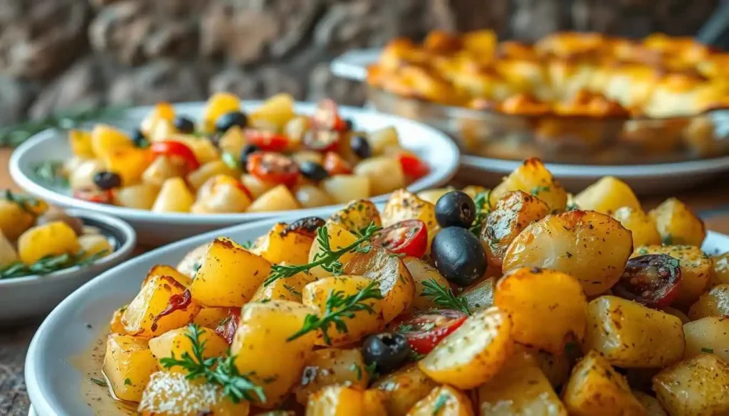 Mediterranean potatos cooking