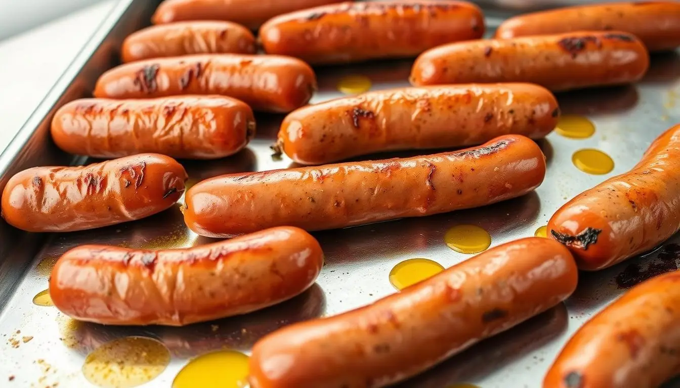 Crispy baked Italian sausage with peppers and onions
