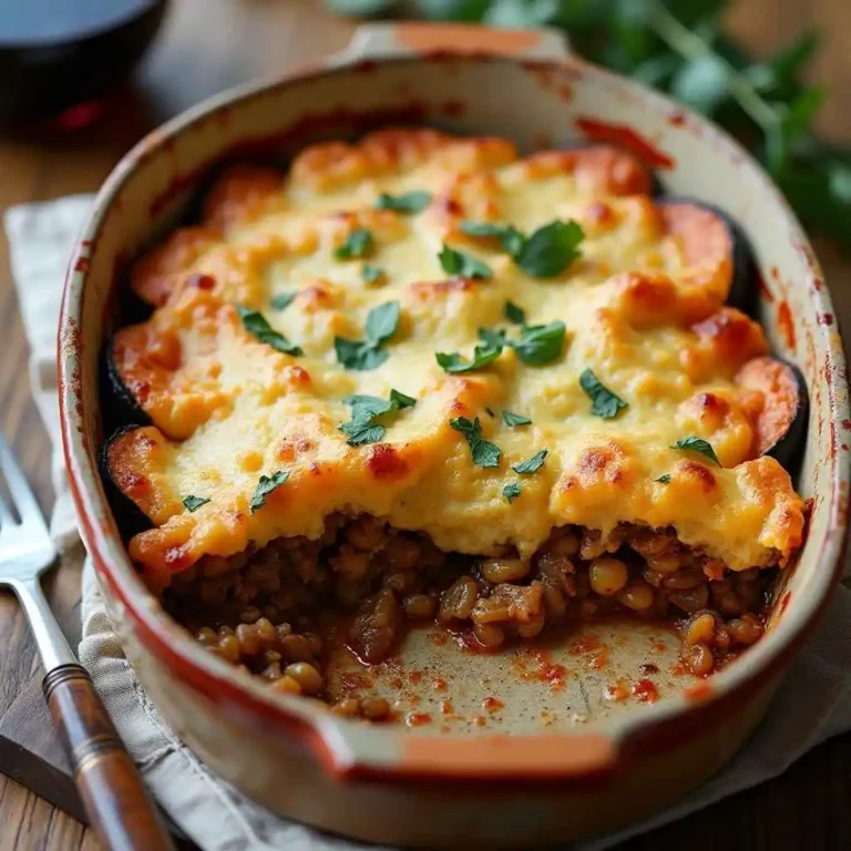 Plant-based vegan Mediterranean recipes: layered moussaka with eggplant