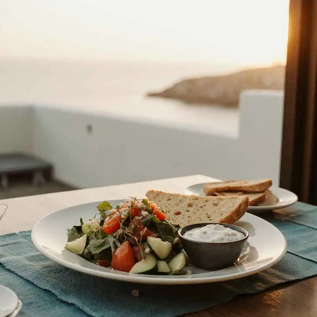 Greek Cucumber Tomato Salad dish