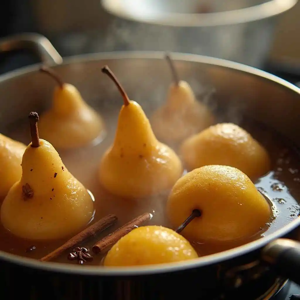 Preparing Poached Pear Recipe